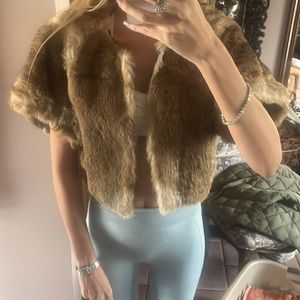 Bcbg max azria rabbit fur coat jacket